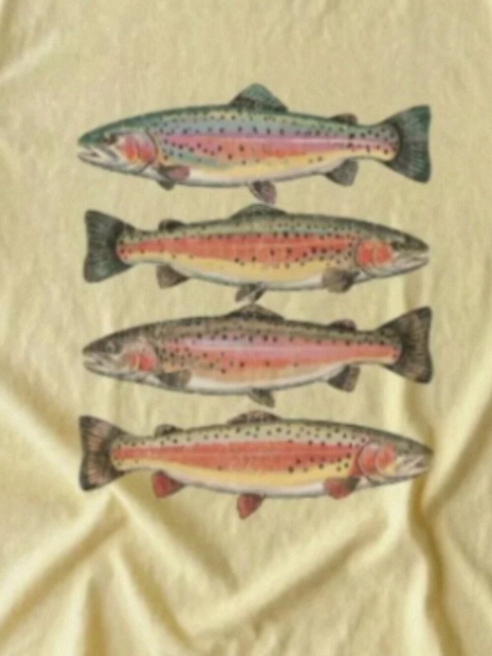 Vintage Trout Fishing Graphic Tee Nature Angler Fish Shirt Outdoor Retro - Picture 2 of 2